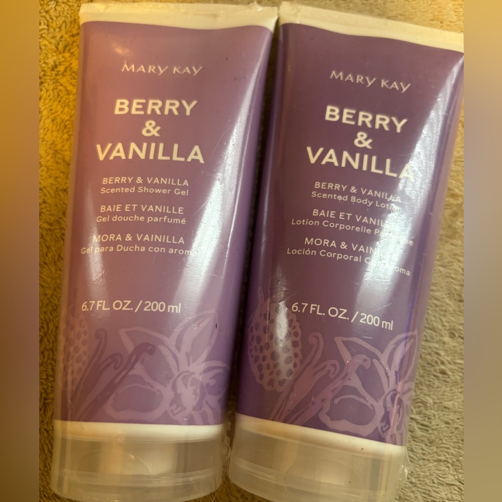 Mary Kay Berry and vanilla shower gel and body lotion